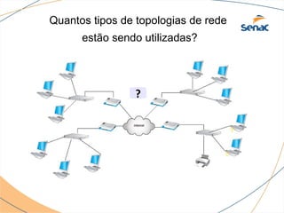 Quantos tipos de topologias de rede
      estão sendo utilizadas?




                ?
 
