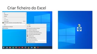 Criar ficheiro do Excel
 
