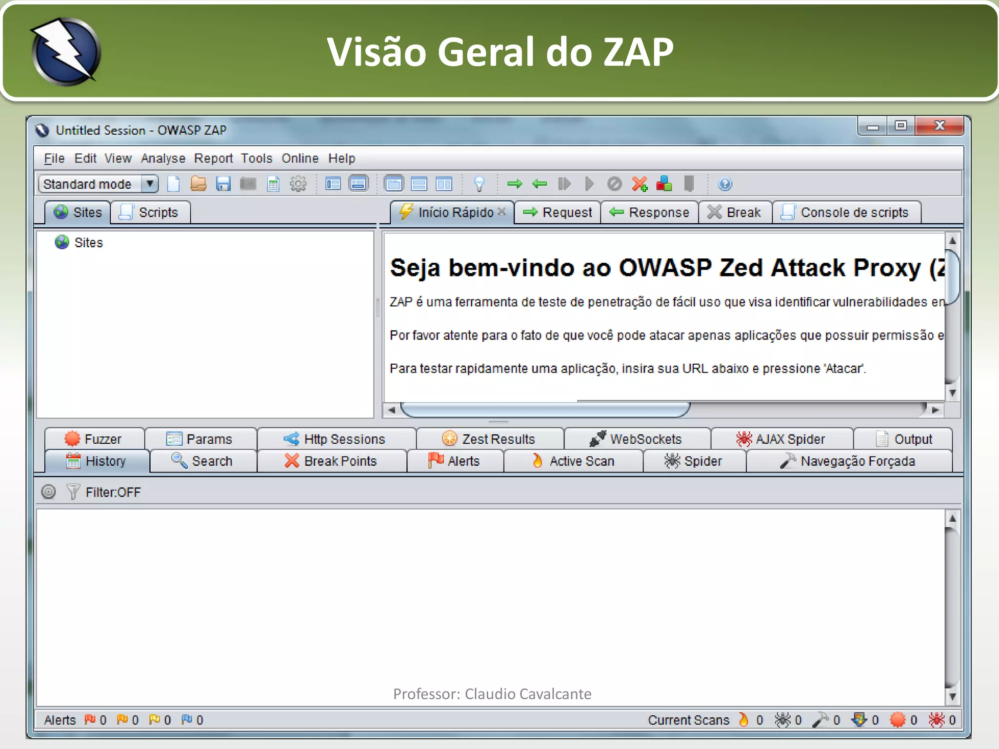 Visão Geral do ZAP

Professor: Claudio Cavalcante
6

 