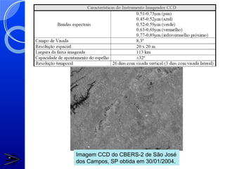 Imagem CCD do CBERS-2 de São José
dos Campos, SP obtida em 30/01/2004.
 