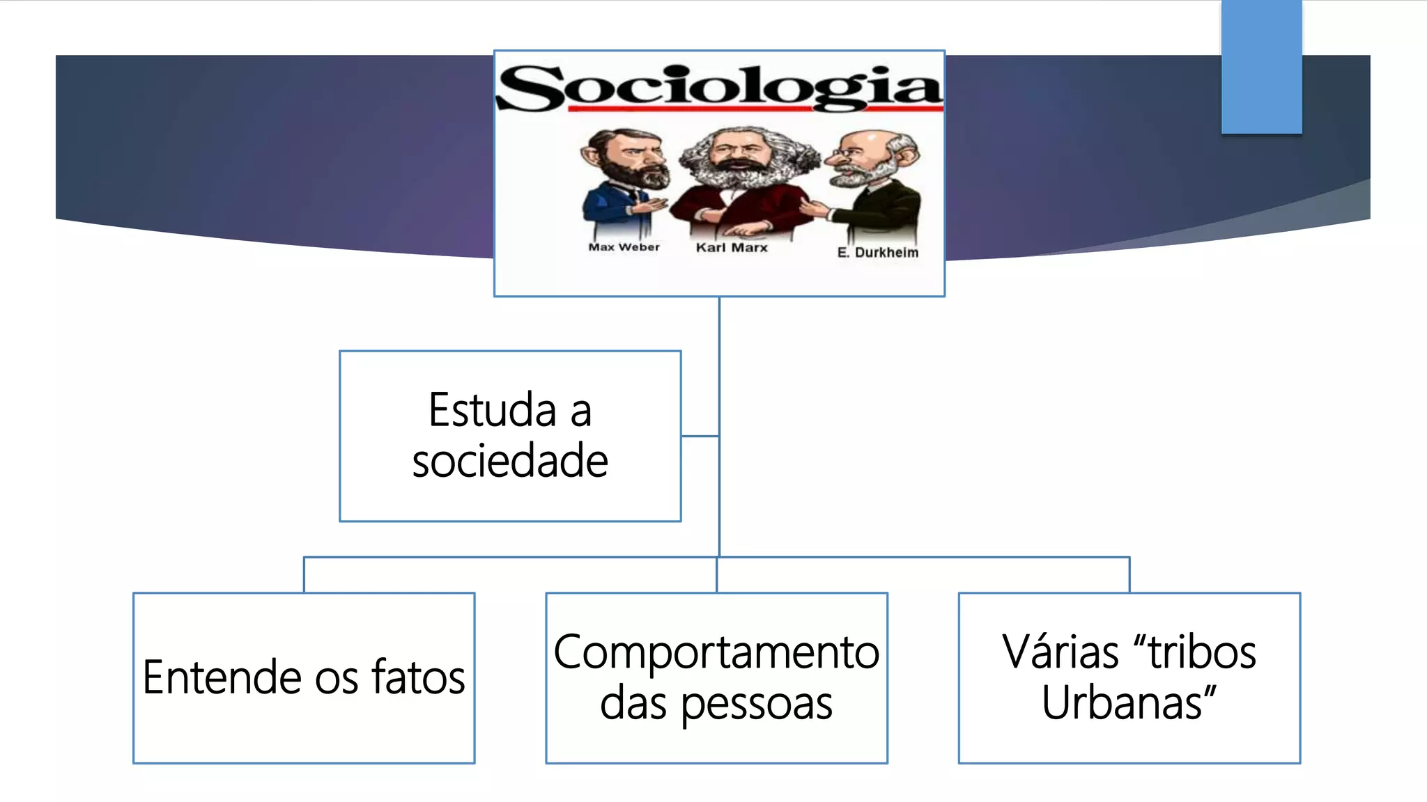 Entende os fatos
Comportamento
das pessoas
Várias “tribos
Urbanas”
Estuda a
sociedade