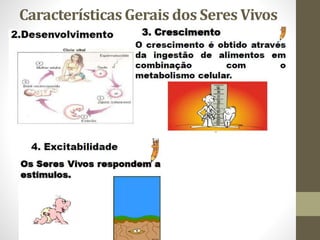 Características Gerais dos Seres Vivos
 