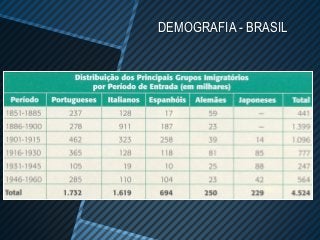 DEMOGRAFIA - BRASIL
 
