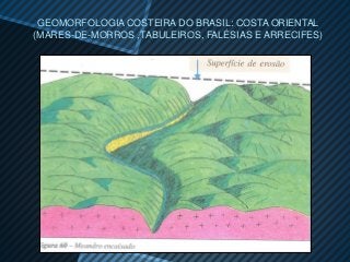 GEOMORFOLOGIA COSTEIRA DO BRASIL: COSTA ORIENTAL
(MARES-DE-MORROS ,TABULEIROS, FALÉSIAS E ARRECIFES)
 