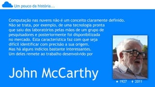 Computação nas Nuvens, Cloud Computer, História, Desenvolvimento &amp; Transformação