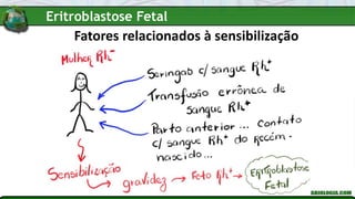 Fatores relacionados à sensibilização
Eritroblastose Fetal
 