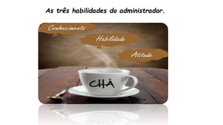 As três habilidades do administrador.
 