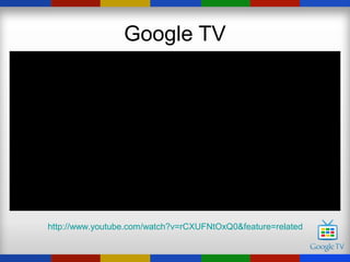 Google TV




http://www.youtube.com/watch?v=rCXUFNtOxQ0&feature=related
 