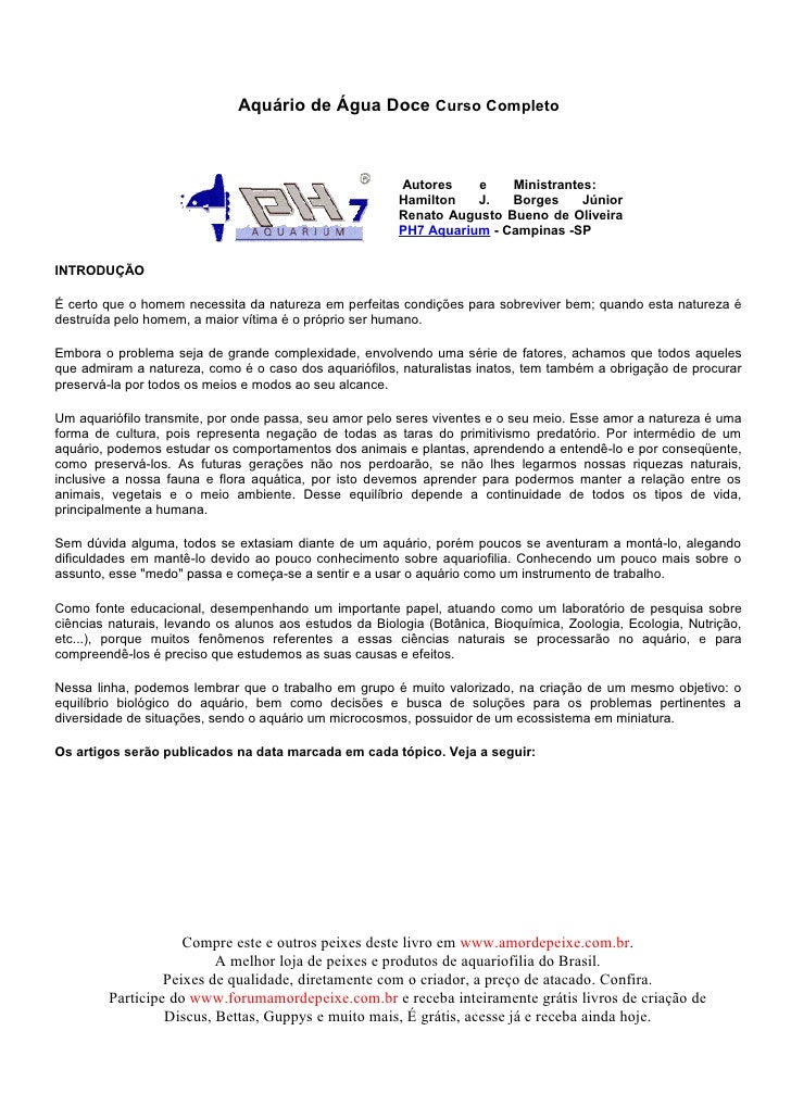Introdução água doce
