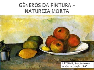 CÉZANNE, Paul. Natureza
morta com maçãs, 1890.
 