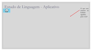 Estudo de Linguagem - Aplicativo O que esse
número na
bolinha
significa
para você?
 