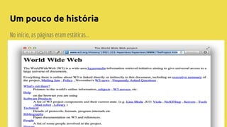 Um pouco de história
No início, as páginas eram estáticas...
 