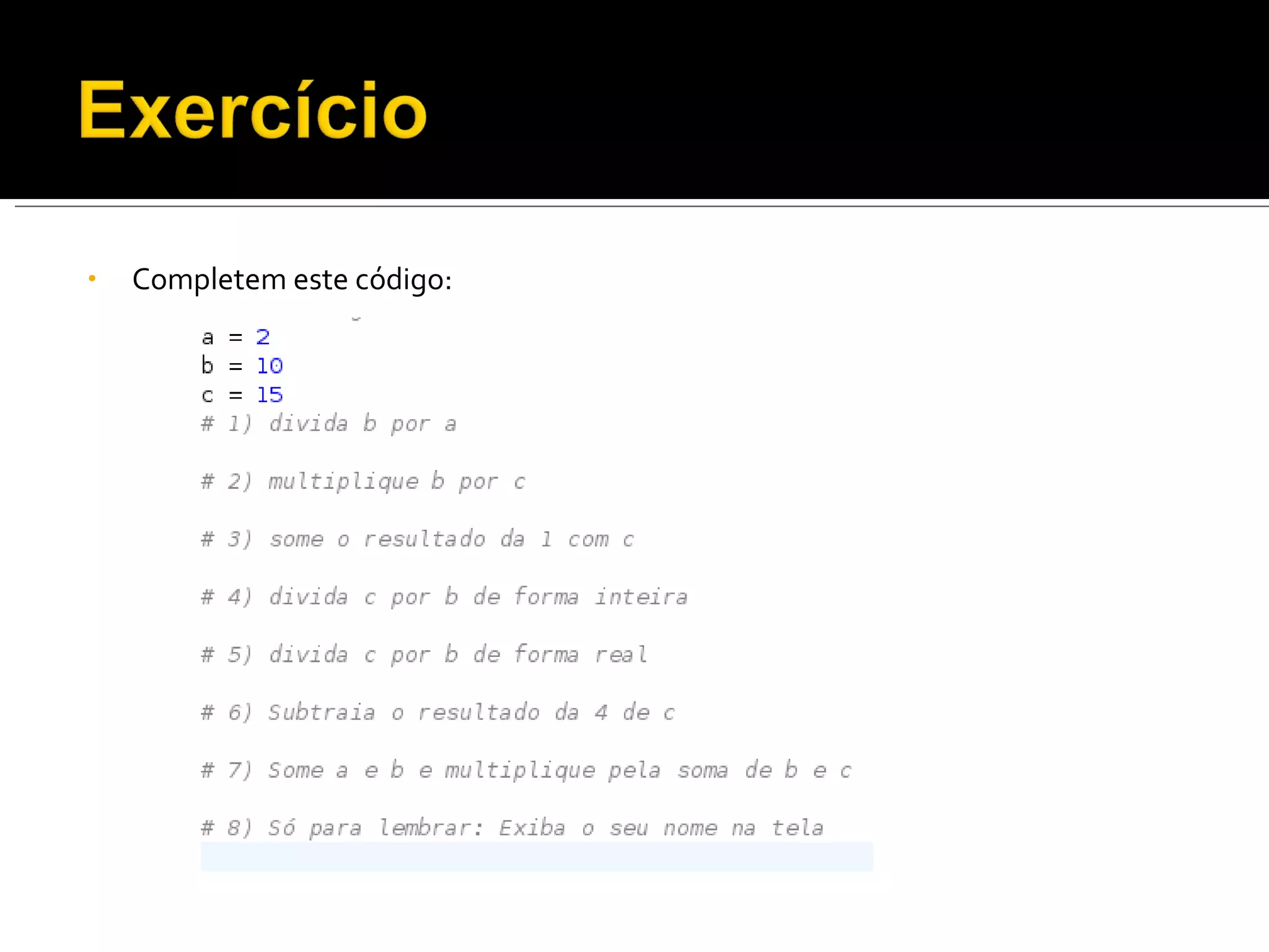 Completem este código: 