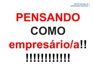 Introdução à Logística
PENSANDO
COMO
empresário/a!!
!!!!!!!!!!!!
 