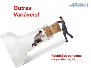 Introdução à Logística
Outras
Variáveis!
Restrições por conta
da pandemia, etc........
 