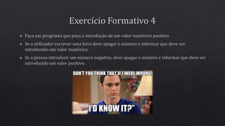 Introdução à programação   aula 3