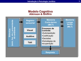 Modelo Mentalum modelo mental da interação deve servir para especificar como as variáveis psicológicas se relacionam com as variáveis do sistemaNorman (1986)A mais importante característica do Modelo Mental é a função de simular a realidade na memória da trabalho(Cañas, Salméron e Gomez, 2004)