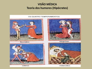 VISÃO MÉDICA
Teoria dos humores (Hipócrates)
 