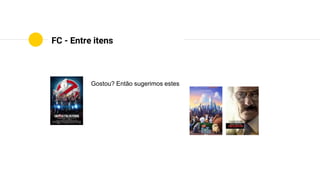 As
recomendações
não são óbvias.
O domínio de
negócio é
desnecessário.
Simples de
implementar!
 