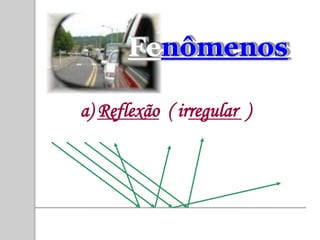 Fenômenos

a) Reflexão ( irregular )
 