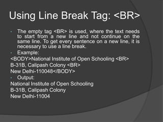 Process Line Break Tag introdution-to-htmlppt.ppt