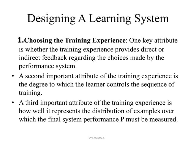 Introdution And Designing A Learning System