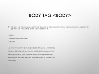 Introdution to web and html notes and practice.ppt