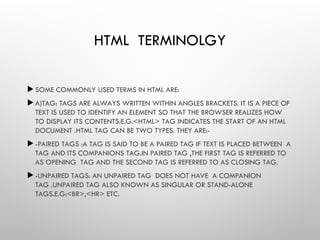Introdution to web and html notes and practice.ppt