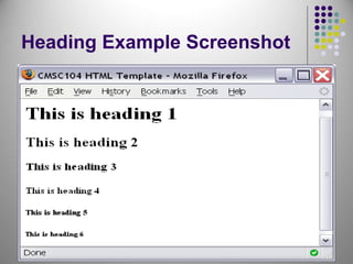 30
Heading Example Screenshot
 