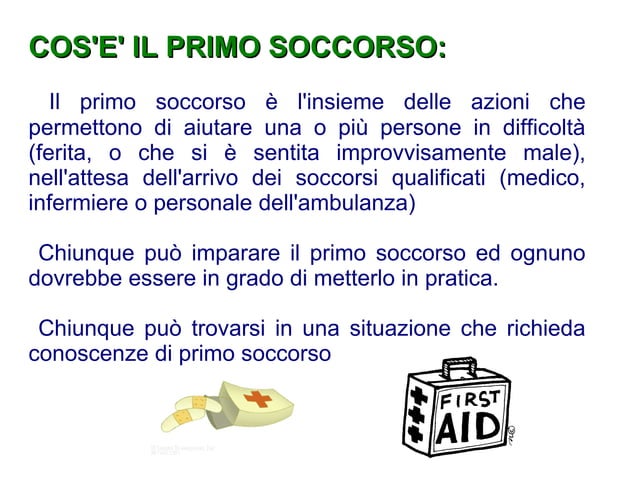Che Cosa è Il Primo Soccorso Introduzione al primo soccorso | PPT