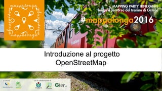 Introduzione al progetto
OpenStreetMap
 