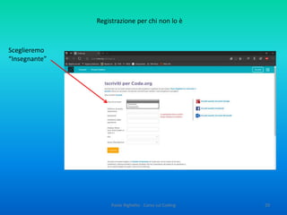 Al centro: i blocchi di istruzioni
disponibili
29Paolo Righetto - Corso sul Coding
 