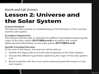 Origin of the Universe and the Solar System | PPT