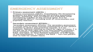INTRO EMERGENCY AND DISASTER NURSING CARE