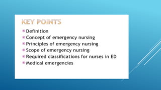 INTRO EMERGENCY AND DISASTER NURSING CARE