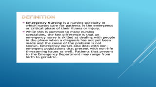 INTRO EMERGENCY AND DISASTER NURSING CARE