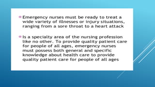INTRO EMERGENCY AND DISASTER NURSING CARE
