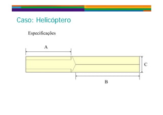 C H li ó tCaso: Helicóptero
ifiEspecificações
A
C
B
 