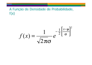 A Função de Densidade de Probabilidade,A Função de Densidade de Probabilidade,A Função de Densidade de Probabilidade,
f(x)
A Função de Densidade de Probabilidade,
f(x)
 