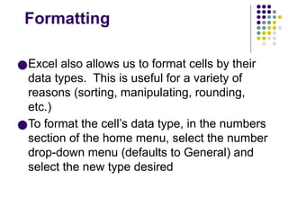 Intro to Excel 101 The Basics Intro to Excel 101 | PPTX