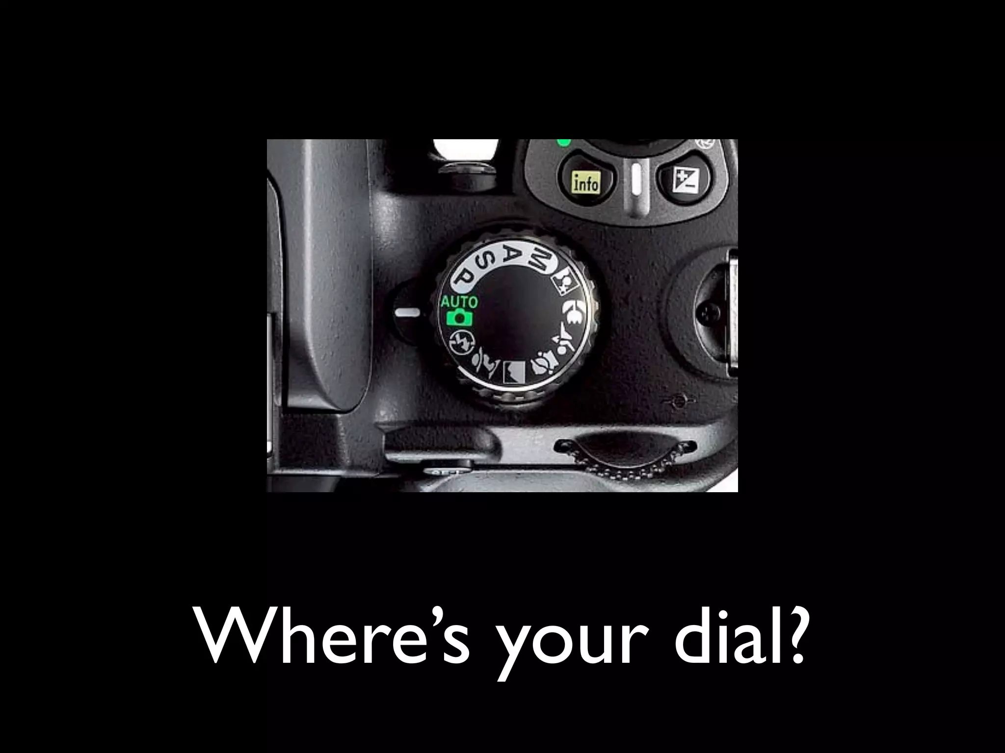 Where’s your dial?
 