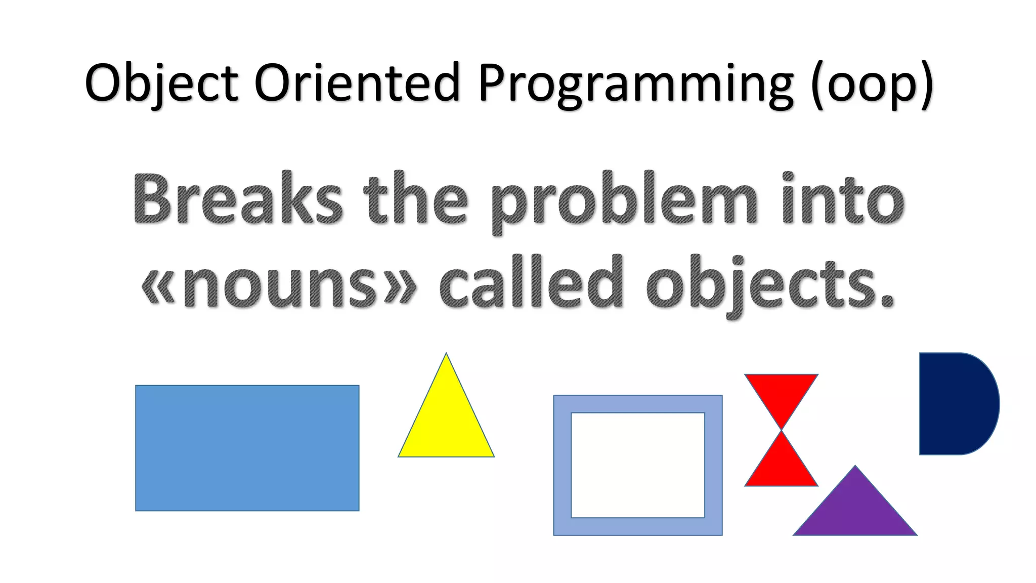 Object Oriented Programming (oop) 