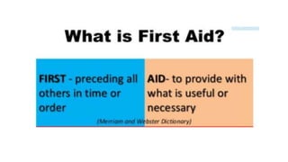 INTRODUCTION TO BASIC FIRST AID AND LIFE SUPPORT | PPTX