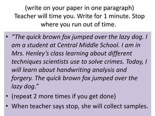 CSI Handwriting Analysis | PPTX