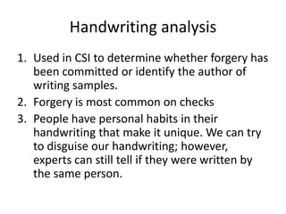 CSI Handwriting Analysis