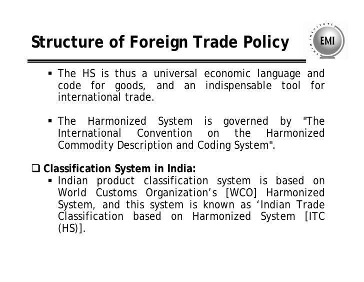 Indian trade classification harmonized commodity description and coding system