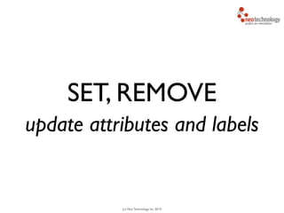 (c) Neo Technology, Inc 2014
SET, REMOVE
update attributes and labels
 