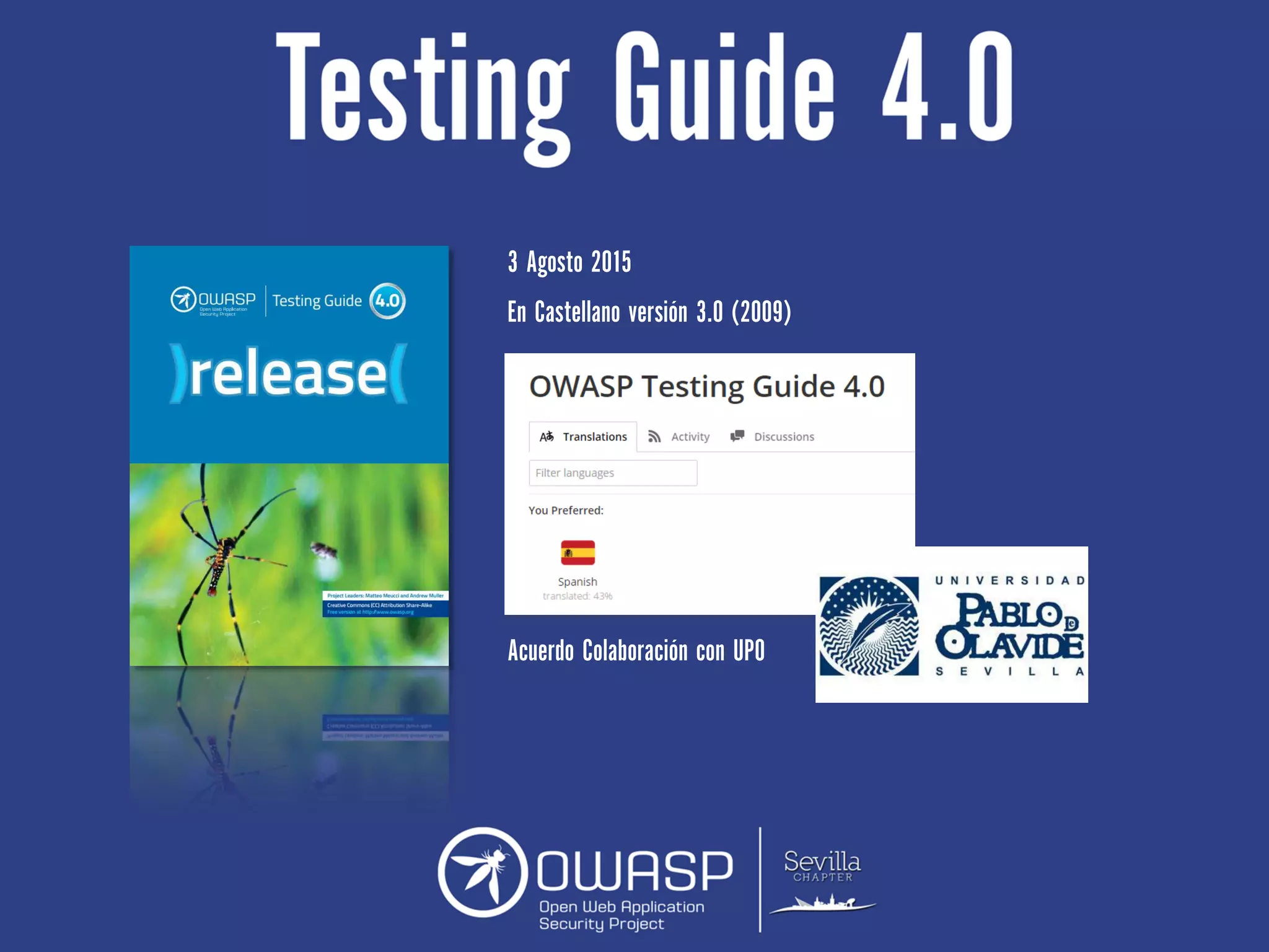 En Castellano versión 3.0 (2009)
Acuerdo Colaboración con UPO
3 Agosto 2015
 