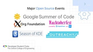 The Oxford College of Engineering
Major Open Source Events
 