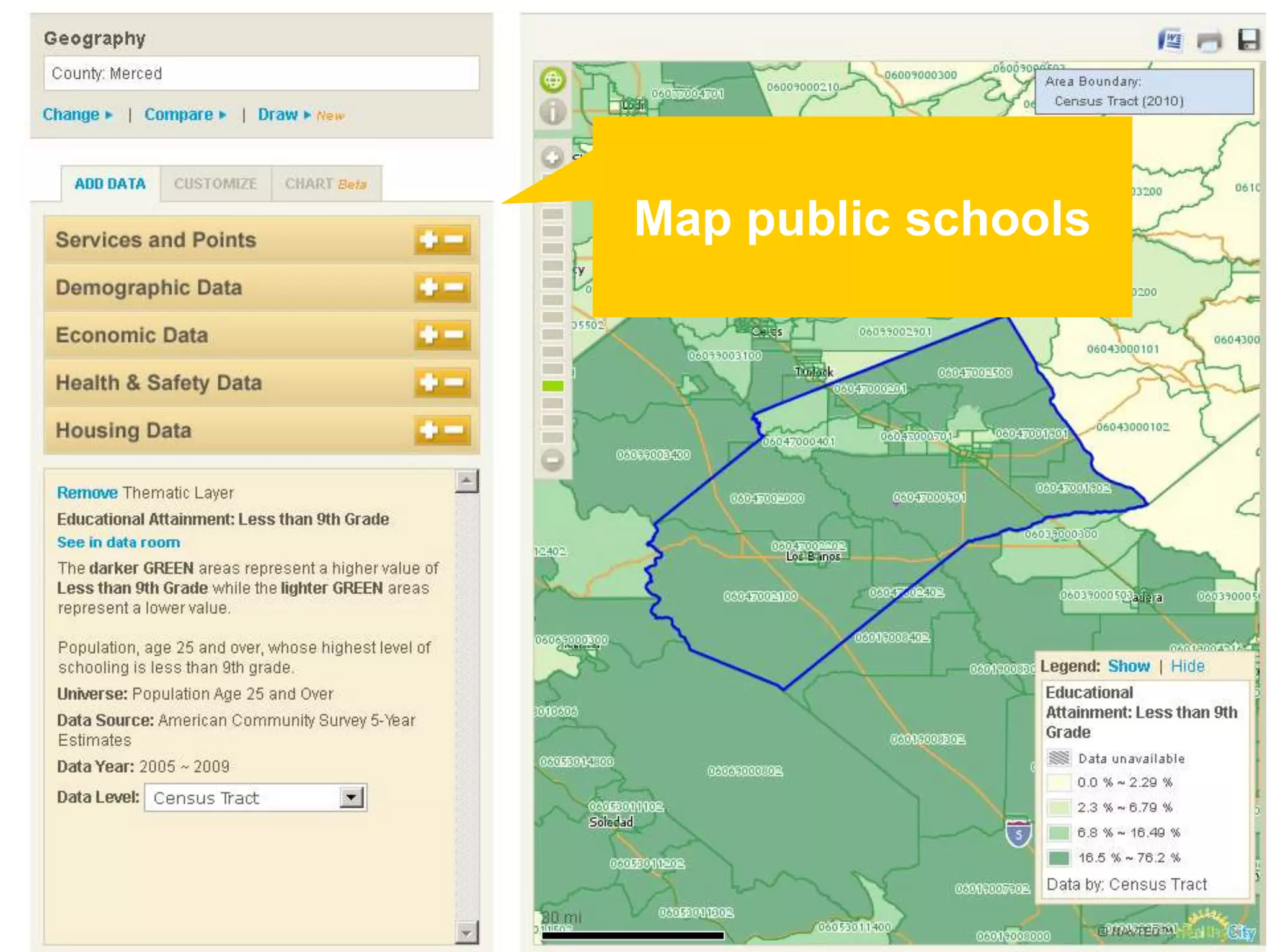 Map public schools
 